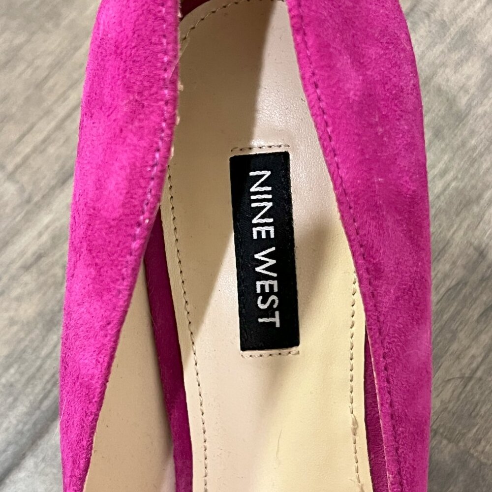 Nine West Bright Pink Suede Pumps – Size 9M - Picture 6 of 6